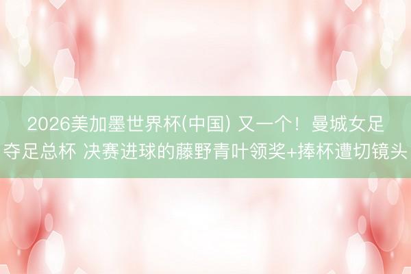 2026美加墨世界杯(中国) 又一个！曼城女足夺足总杯 决赛进球的藤野青叶领奖+捧杯遭切镜头