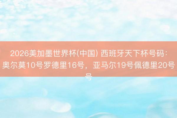 2026美加墨世界杯(中国) 西班牙天下杯号码：奥尔莫10号罗德里16号，亚马尔19号佩德里20号