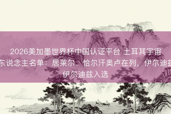 2026美加墨世界杯中国认证平台 土耳其宇宙杯26东说念主名单：居莱尔、恰尔汗奥卢在列，伊尔迪兹入选
