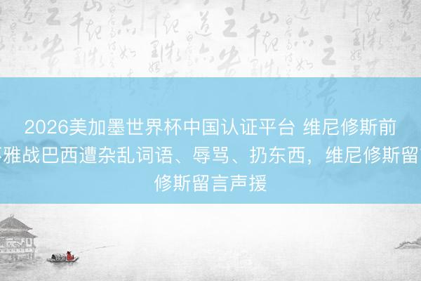 2026美加墨世界杯中国认证平台 维尼修斯前女友不雅战巴西遭杂乱词语、辱骂、扔东西，维尼修斯留言声援